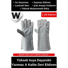 Wonara Deluxe Çok Amaçlı Kaynak Yangın Için Su Geçirmez Isıya Dayanıklı Yanmaz A Kalite Deri Eldiven
