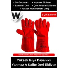 Wonara Deluxe Çok Amaçlı Kaynak Yangın Için Su Geçirmez Isıya Dayanıklı Yanmaz A Kalite Deri Eldiven