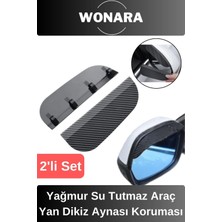 Wonara Evrensel Araç Dış Ayna Yağmur Kaydırıcı Koruma Siperi Karbon Desenli Kolay Takılabilir Aksesuar
