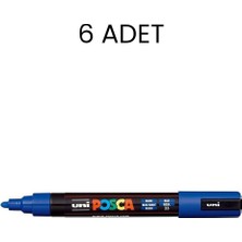 Uni-Ball Posca Pc-5m Su Bazlı Marker Kalem Mavi 6'lı Kutu