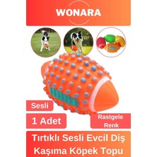 Wonara Dayanıklı Etkili Tırtıklı Evcil Hayvan Aksesuarı Sesli Köpek Topu Diş Kaşıma Temizleme Oyuncağı