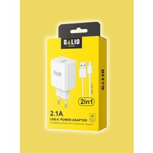 Eima Galio Deluxe GL-C2A 2.1A Lightning Şarj Aleti USB-A Kablolu