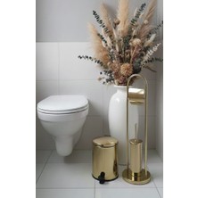 Defne Monza Çınar Ayaklı Kolonset ve 6lt Soft Pedallı Çöp Kovası Gold