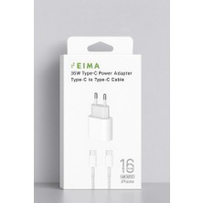 EIMA EM-35 35W Type-C Hızlı Şarj Aleti + Type-C to Type-C Kablo iPhone 16 Pro Max Uyumlu