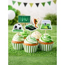 Parti Adresi Futbol Temalı Figürlü Kürdan Pasta Süsü Cupcake Kürdanı 10'lu