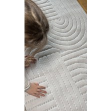 Elvey Home A.gri Bohem Iskandinav Sisal Pamuk Taban Yıkanabilir Özel Kesim Kaymaz Salon Mutfak Koridor Halısı