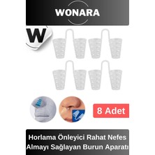 Wonara Premium Horlama Önleyici Rahat Nefes Almayı Sağlayan Uyku Kalitesini Artırıcı Burun Aparatı 8 Adet