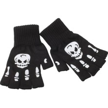 Dükkan Hediyelik Siyah Kurukafa Kesik Eldiven