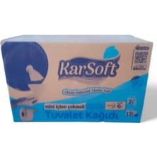 Karsoft Içten Çekme Mini Tuvalet Kağıdı 1 Koli (12 Rulo