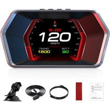 Ally P17 Hud Obd2 & Gps Çift Sistemli Araç Bilgisayarı | Dijital Kilometre Su ve Sıcaklığı Ölçe