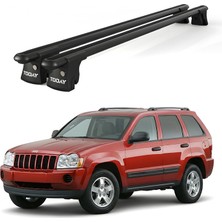 Today Auto Trio-I Jeep Grand Cherokee (2002-2010) Uyumlu Siyah Kilitli Ara Atkı 135CM Port Bagaj Tavan Barı
