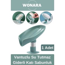 Wonara Özel Üretim Pratik Hijyenik Vantuzlu Su Tutmaz Giderli Mutfak Banyo Lavabo Katı Sabunluk 1 Adet