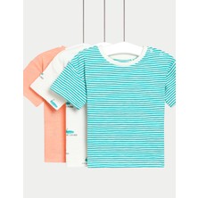 Marks & Spencer 3’lü Paket Saf Pamuklu T‑shirt (0–3 Yaş)