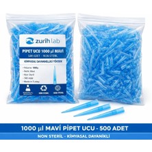 Zürih ZURIHLAB Mavi Pipet Ucu 1000uL - 500 Adetlik Set