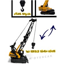 Yıldırım Oyuncak Oynar Başlıklı Kaliteli Gövde 360 Derece Dönmeli Oyuncak Kule Vinç 28 cm Inşaat Makinesi Vinç