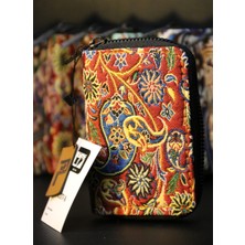 Pujiva Kilim Desenli Terme, Etnik Desenli, Şeffaf, Zarif ve Dayanıklı, Akardion Cüzdan, Kartlık