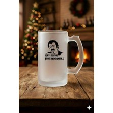 Sartre Art Müslüm Gürses Şarkı Sözü Tasarımlı Buzlu Cam Bira-Meşrubat Bardağı