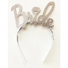 HypAirs Gümüş Renk Bekarlığa Veda Italik Yazı Alyanslı Bride Taç