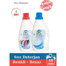 Ega 2'li Power Jel Beyaz ve Renkli Sıvı Yıkama Deterjanı 1100 ml 32 Yıkama x2