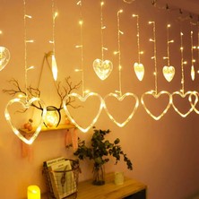 MiraLive Gün Işığı - Kalpli 3mt - Fişli Eklemeli - Fonksiyonlu Lux Sarkıt Perde LED - Dekor Lamba (4887)