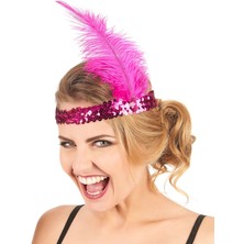 HypAirs 70&amp;#39;ler 80&amp;#39;ler ve 90&amp;#39;lar Temalı Fuşya Renk Çarliston Saç Bandı