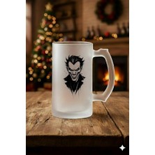 Sartre Art Joker Tasarımlı Buzlu Cam Bira-Meşrubat Bardağı