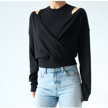 Sibel Günay Butik Atletli Takım Siyah Kadın Triko Hırka