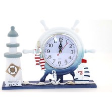 Erseyy Ahşap Marin Deniz Feneri Dümenli Saat