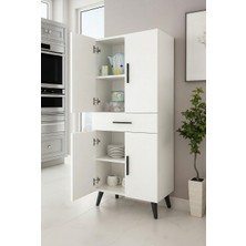 Alesta Life 4 Kapaklı Çekmeceli Mutfak Dolabı | Banyo Dolabı | Çok Amaçlı Dolap - Beyaz