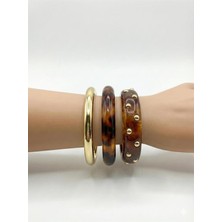 Royaleks 3'lü Set Bilezik - Kahverengi