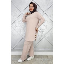 Pys Giyim Kadın Etek Altı Oval Düğme Detaylı Tesettür Takım