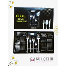 Kaveh 30 Parça 6 Kişilik Çatal Kaşık Seti Hasır Model Kutulu 18/0 Kalite