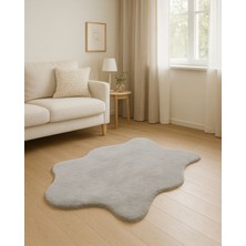 Etka Home Angora Tavşan Tüyü Gri Peluş Halı