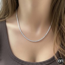 Gümüş Tek Sıra Su Yolu Kolye 925ct