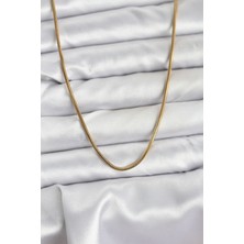 Pazarcan 316L Çelik Zincir Gold Renk 60 cm Yılan Zincir Kadın Kolye - TJ-BKO10682