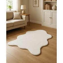 Etka Home Angora Tavşan Tüyü Beyaz Peluş Halı