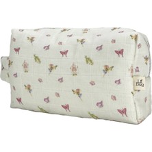 %100 Pamuk Müslin Bakım Çantası - Büyülü Bahçe / Kelebek