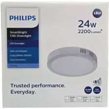 Philips Smartbright Sıvaüstü Tavan LED Lamba 24W 4000K Beyaz Işık( Beyaz ile Sarı Arası) 2200 Lümen 29,5 cm Çapında Plastik Gövde