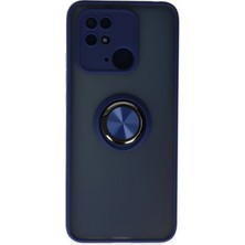 Pazarcan Poco C40 Kılıf Montreal Yüzüklü Silikon Kapak - Lacivert