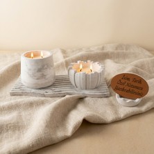 Miaju Mimari Estetikle Evinize Zarif ve Güçlü Tasarım, Isim ve Mesaj Yazılabilen Hediyelik Mum Seti, Gri