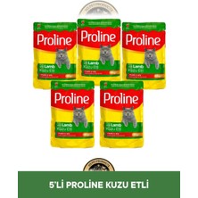 Proline Pouch Jelly Jöle Içinde Et Parçacıklı Kuzu Etli Yaş Kedi Maması Seti 5X85 gr