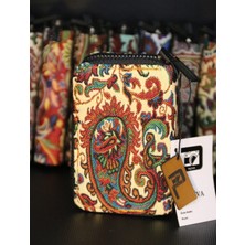 Pujiva Kilim Desenli Terme, Etnik Desenli, Şeffaf, Zarif ve Dayanıklı, Akardion Cüzdan, Kartlık