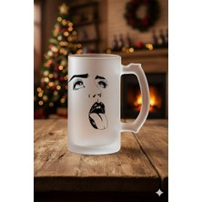 Sartre Art Tattoo Tasarımlı Buzlu Cam Bira-Meşrubat Bardağı