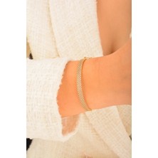 CEBECİ Cebeci 14 Ayar Taşlı Kelepçe Altın Bilezik