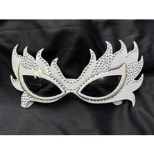 HypAirs Taşlı Göz Kamaştıran Gecenin Yıldızı Beyaz Parti Alev Gözlük