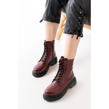 Arda Bayan Bot 812-356 Bordo Bağcıklı Fermuarlı Günlük Kadın Bot