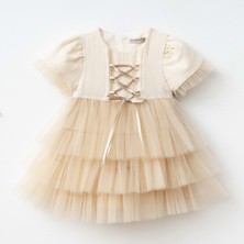 Kız Bebek Elbise  - Wondress - Ecru - 12-Ay - W2069-ECRU-12-AY