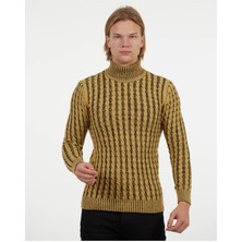 Elku Moda Erkek Siyah Boğazlı Triko Balıkçı Yaka Kazak Şık ve Sıcak Kış Stili Pamuklu Triko Boğazlı Kazak