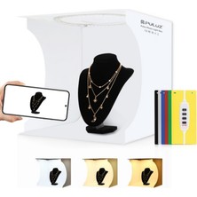 AZT Puluz PU5030 Ring Ledli 31X32CM 6 Fonlu Çantalı Fotograf Ürün Çekim Çadırı Kutusu Light Box