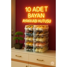 wilseder 10 Adet Bayan Ayakkabı Kutusu, Ayakkabı Organizeri, Ayakkabı Saklama Kutusu